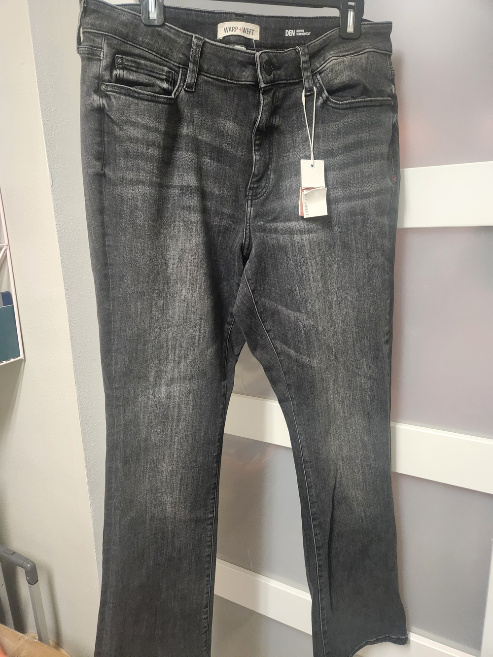 Warp + Weft Women's Washed Black Bootcut Jeans